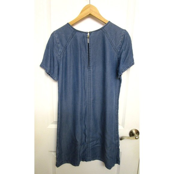 Abercrombie & Fitch Blue Chambray Denim Shirt Sleeve Dress - Women’s Size Medium - Picture 6 of 11